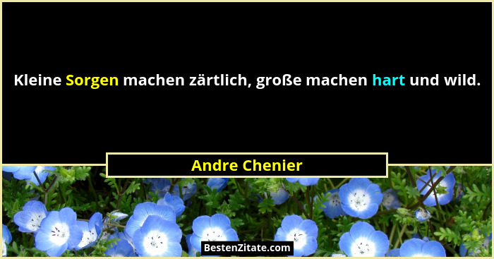 Kleine Sorgen machen zärtlich, große machen hart und wild.... - Andre Chenier