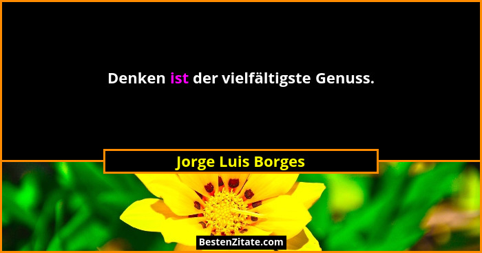 Denken ist der vielfältigste Genuss.... - Jorge Luis Borges