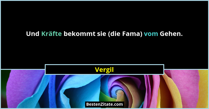 Und Kräfte bekommt sie (die Fama) vom Gehen.... - Vergil