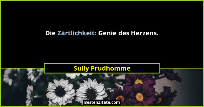 Die Zärtlichkeit: Genie des Herzens.... - Sully Prudhomme