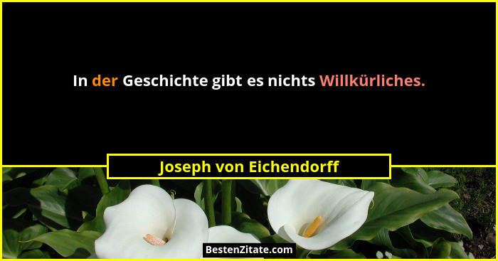 In der Geschichte gibt es nichts Willkürliches.... - Joseph von Eichendorff