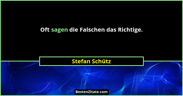 Oft sagen die Falschen das Richtige.... - Stefan Schütz