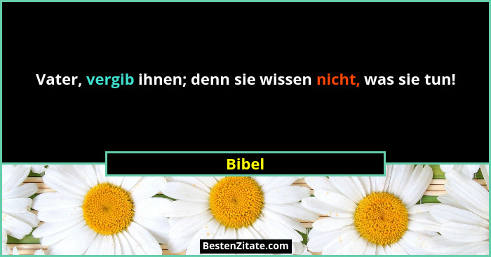 Vater, vergib ihnen; denn sie wissen nicht, was sie tun!... - Bibel