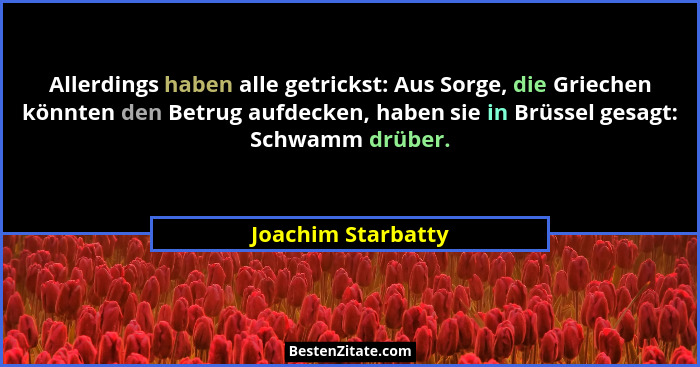Allerdings haben alle getrickst: Aus Sorge, die Griechen könnten den Betrug aufdecken, haben sie in Brüssel gesagt: Schwamm drüber... - Joachim Starbatty