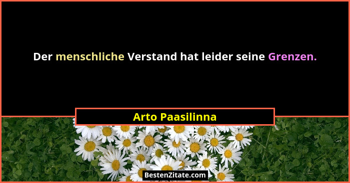 Der menschliche Verstand hat leider seine Grenzen.... - Arto Paasilinna