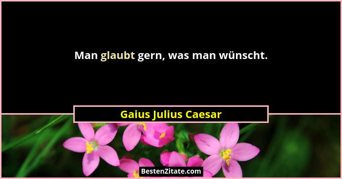Man glaubt gern, was man wünscht.... - Gaius Julius Caesar