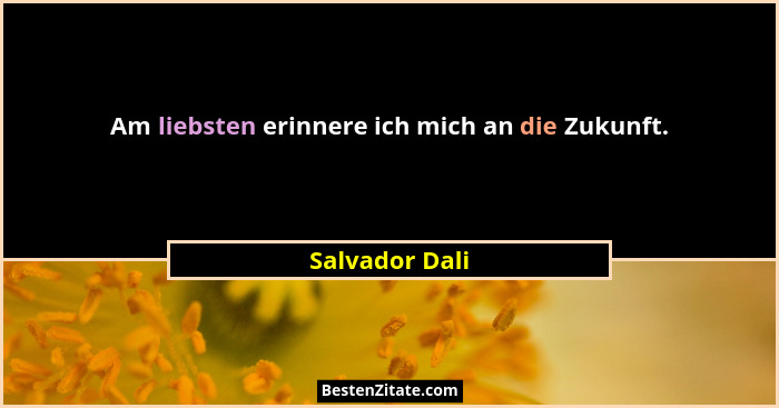 Am liebsten erinnere ich mich an die Zukunft.... - Salvador Dali