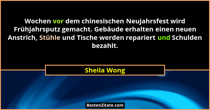 Wochen vor dem chinesischen Neujahrsfest wird Frühjahrsputz gemacht. Gebäude erhalten einen neuen Anstrich, Stühle und Tische werden rep... - Sheila Wong
