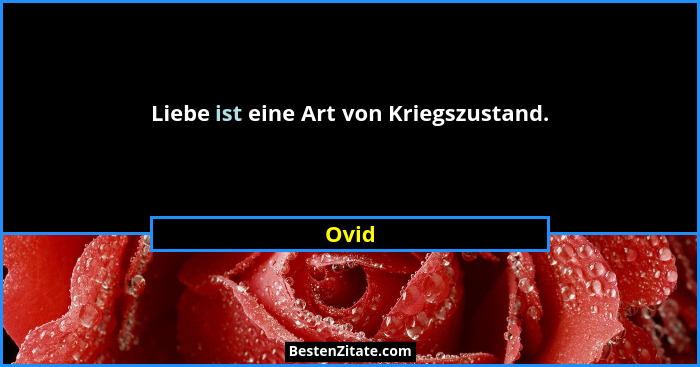 Liebe ist eine Art von Kriegszustand.... - Ovid