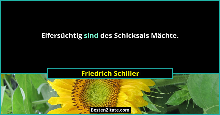 Eifersüchtig sind des Schicksals Mächte.... - Friedrich Schiller