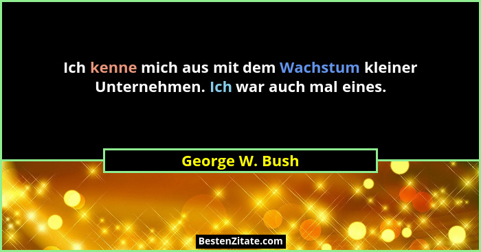 Ich kenne mich aus mit dem Wachstum kleiner Unternehmen. Ich war auch mal eines.... - George W. Bush