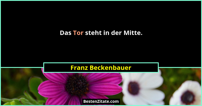 Das Tor steht in der Mitte.... - Franz Beckenbauer