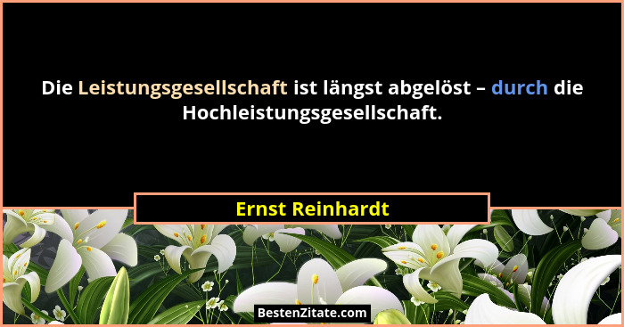 Die Leistungsgesellschaft ist längst abgelöst – durch die Hochleistungsgesellschaft.... - Ernst Reinhardt