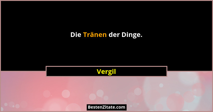 Die Tränen der Dinge.... - Vergil
