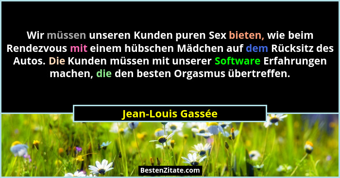 Wir müssen unseren Kunden puren Sex bieten, wie beim Rendezvous mit einem hübschen Mädchen auf dem Rücksitz des Autos. Die Kunden... - Jean-Louis Gassée