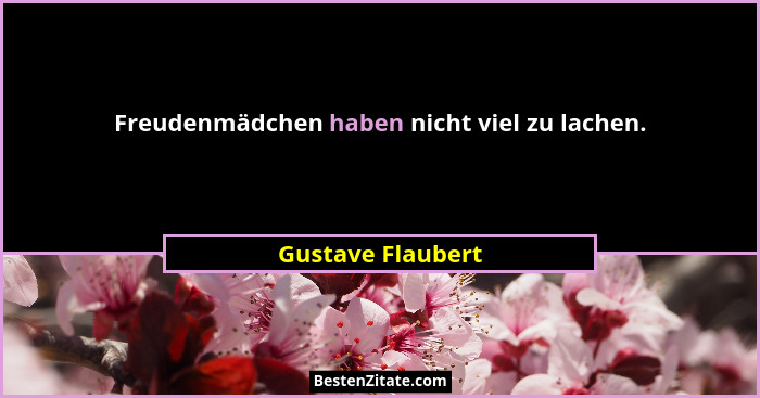 Freudenmädchen haben nicht viel zu lachen.... - Gustave Flaubert