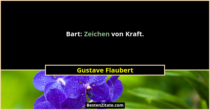 Bart: Zeichen von Kraft.... - Gustave Flaubert