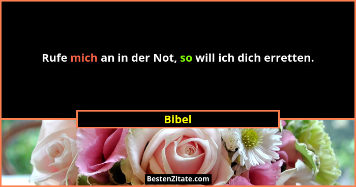 Rufe mich an in der Not, so will ich dich erretten.... - Bibel