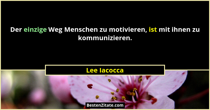 Der einzige Weg Menschen zu motivieren, ist mit ihnen zu kommunizieren.... - Lee Iacocca
