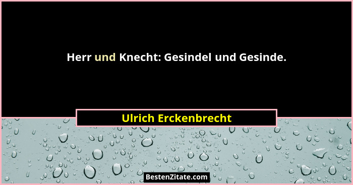 Herr und Knecht: Gesindel und Gesinde.... - Ulrich Erckenbrecht