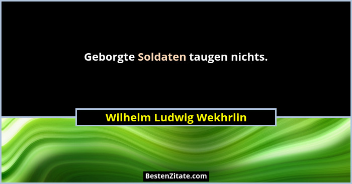 Geborgte Soldaten taugen nichts.... - Wilhelm Ludwig Wekhrlin