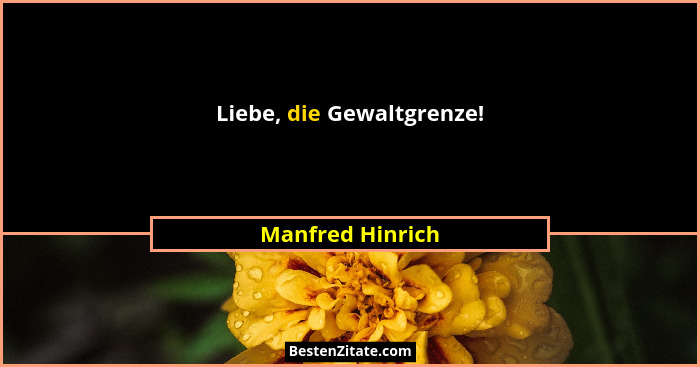 Liebe, die Gewaltgrenze!... - Manfred Hinrich