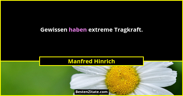 Gewissen haben extreme Tragkraft.... - Manfred Hinrich