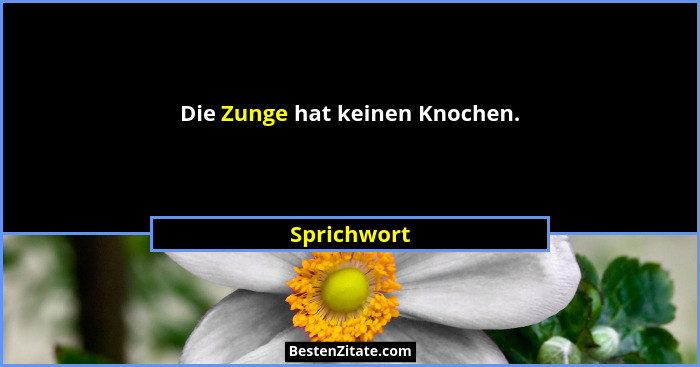 Die Zunge hat keinen Knochen.... - Sprichwort