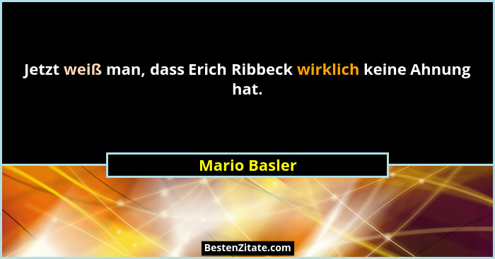 Jetzt weiß man, dass Erich Ribbeck wirklich keine Ahnung hat.... - Mario Basler
