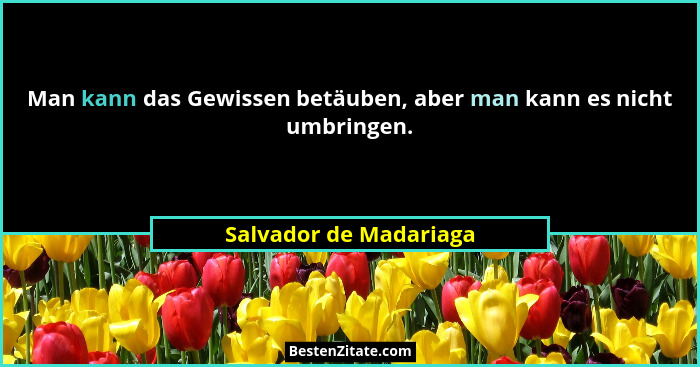 Man kann das Gewissen betäuben, aber man kann es nicht umbringen.... - Salvador de Madariaga
