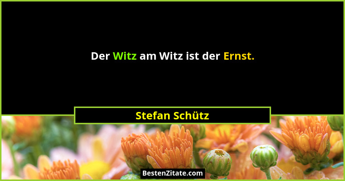 Der Witz am Witz ist der Ernst.... - Stefan Schütz