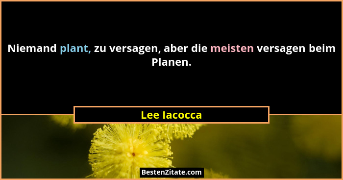 Niemand plant, zu versagen, aber die meisten versagen beim Planen.... - Lee Iacocca