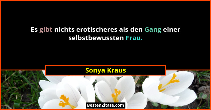 Es gibt nichts erotischeres als den Gang einer selbstbewussten Frau.... - Sonya Kraus