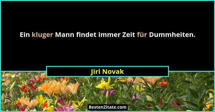 Ein kluger Mann findet immer Zeit für Dummheiten.... - Jiri Novak