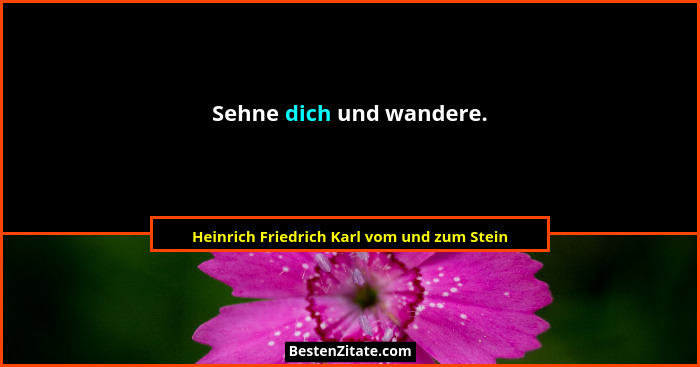 Sehne dich und wandere.... - Heinrich Friedrich Karl vom und zum Stein