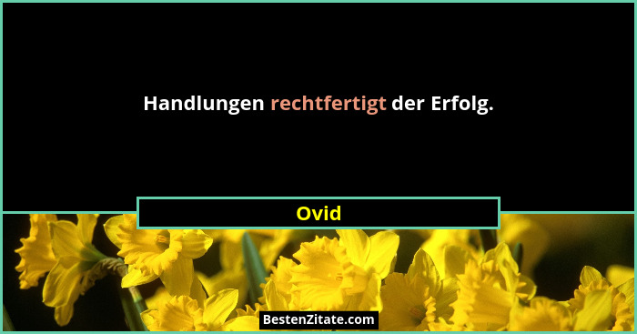Handlungen rechtfertigt der Erfolg.... - Ovid