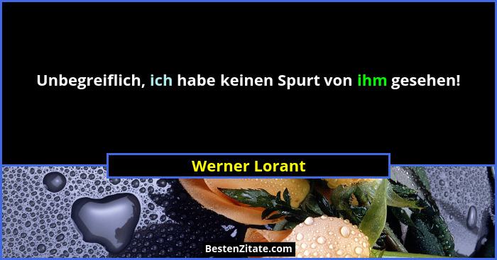 Unbegreiflich, ich habe keinen Spurt von ihm gesehen!... - Werner Lorant