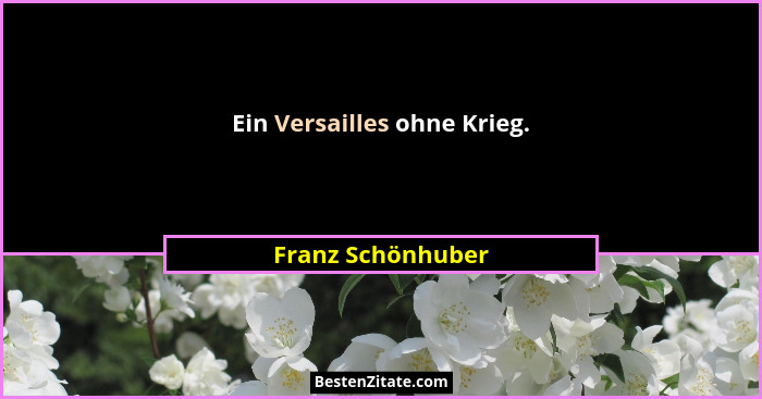 Ein Versailles ohne Krieg.... - Franz Schönhuber