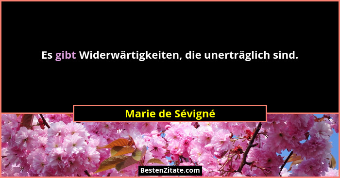 Es gibt Widerwärtigkeiten, die unerträglich sind.... - Marie de Sévigné