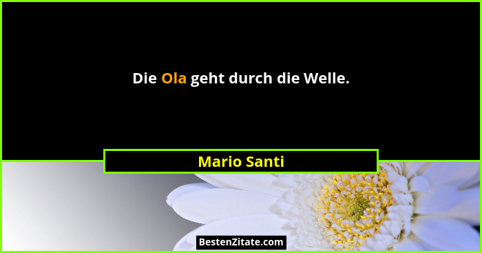 Die Ola geht durch die Welle.... - Mario Santi