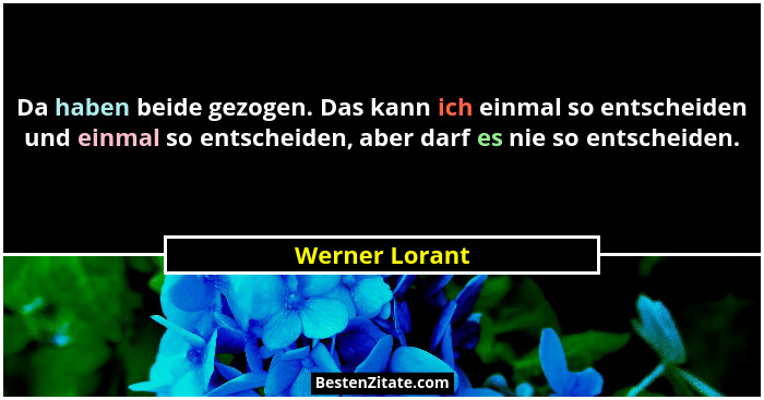 Da haben beide gezogen. Das kann ich einmal so entscheiden und einmal so entscheiden, aber darf es nie so entscheiden.... - Werner Lorant