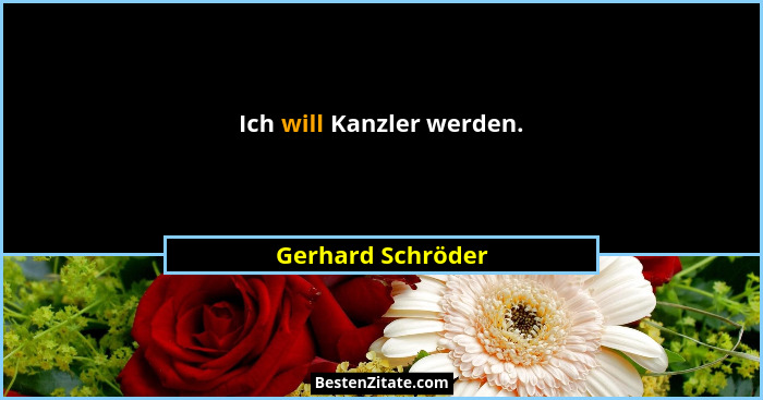 Ich will Kanzler werden.... - Gerhard Schröder
