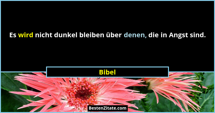 Es wird nicht dunkel bleiben über denen, die in Angst sind.... - Bibel