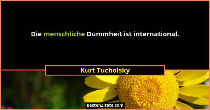 Die menschliche Dummheit ist international.... - Kurt Tucholsky