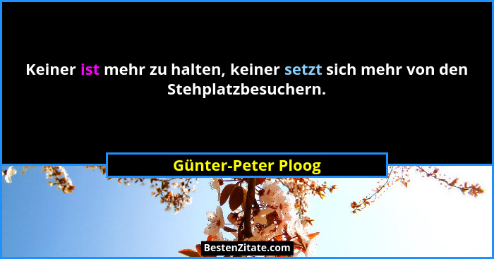 Keiner ist mehr zu halten, keiner setzt sich mehr von den Stehplatzbesuchern.... - Günter-Peter Ploog