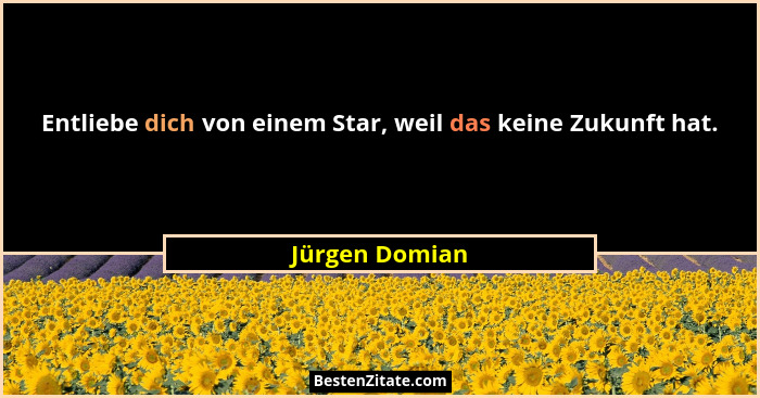 Entliebe dich von einem Star, weil das keine Zukunft hat.... - Jürgen Domian