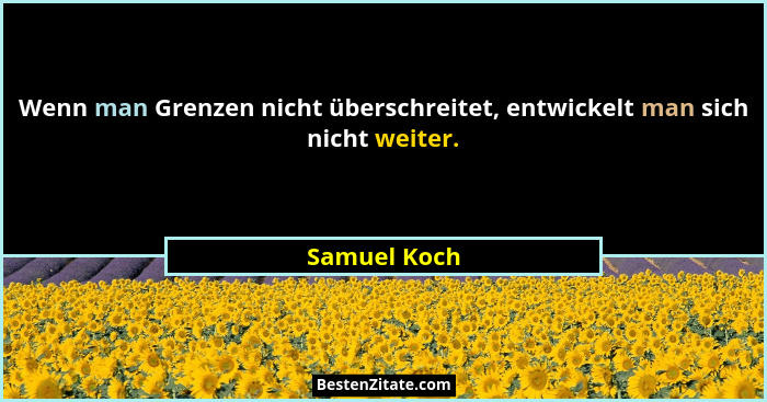 Wenn man Grenzen nicht überschreitet, entwickelt man sich nicht weiter.... - Samuel Koch