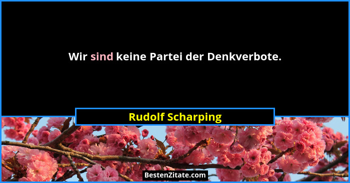 Wir sind keine Partei der Denkverbote.... - Rudolf Scharping