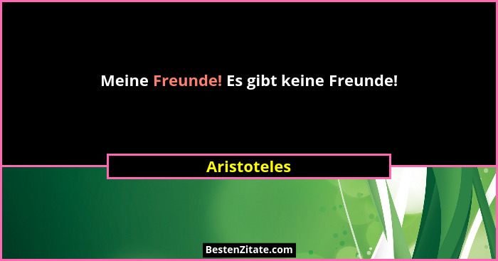 Meine Freunde! Es gibt keine Freunde!... - Aristoteles
