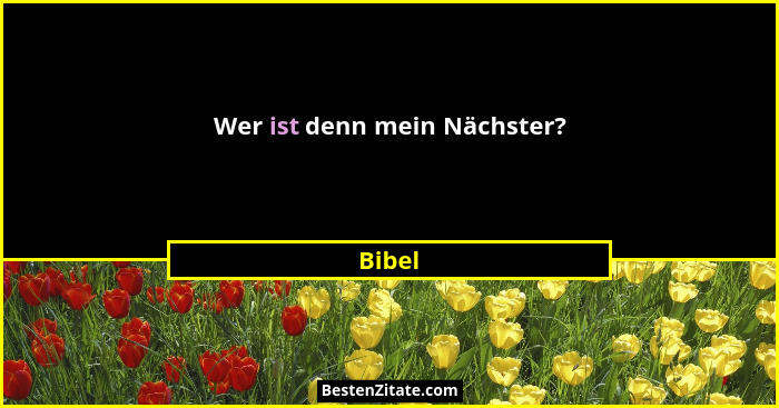 Wer ist denn mein Nächster?... - Bibel
